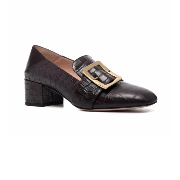Bally crocodile-effect heeled loafers - Picture 1 of 6